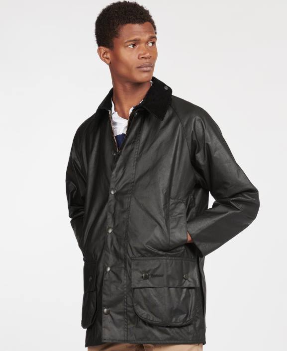 Men Black Barbour Beaufort Wax Jacket 40VB32