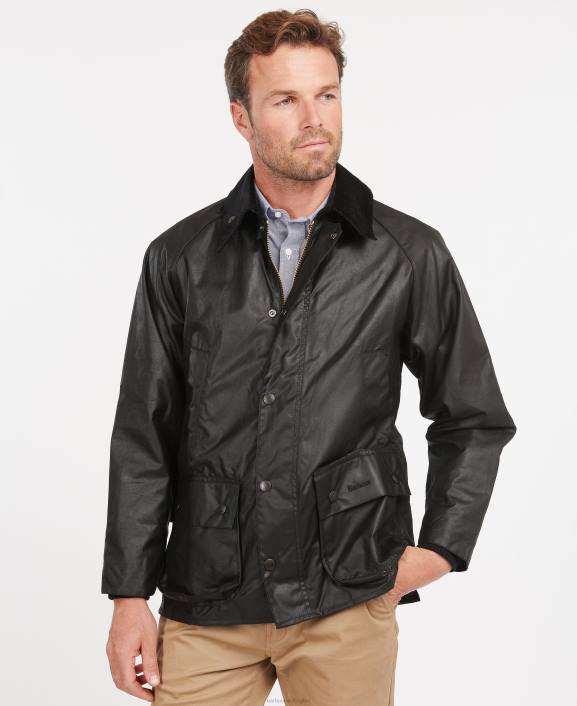 Men Black Barbour Bedale Wax Jacket 40VB24