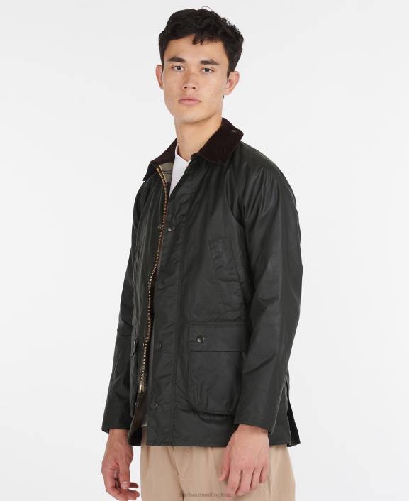 Men Black Barbour SL Bedale Waxed Cotton Jacket 40VB25