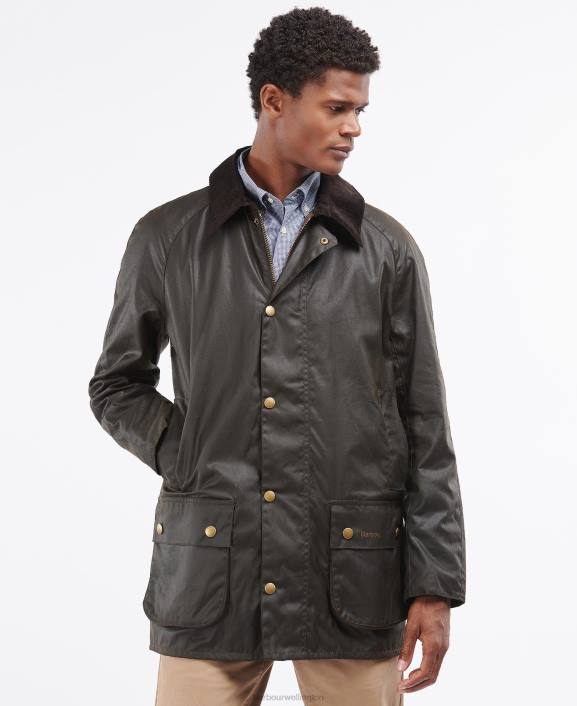 Men Navy Barbour Beausby Wax Jacket 40VB29