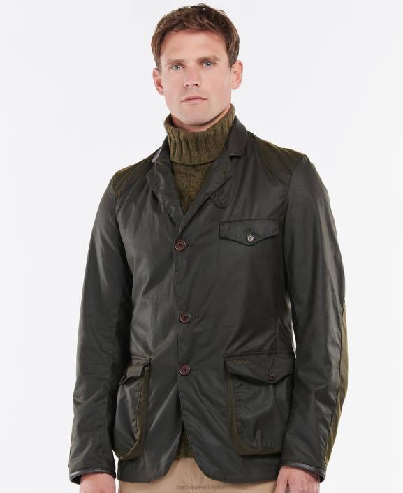 Men Olive Barbour Beacon Sports Wax Jacket 40VB28