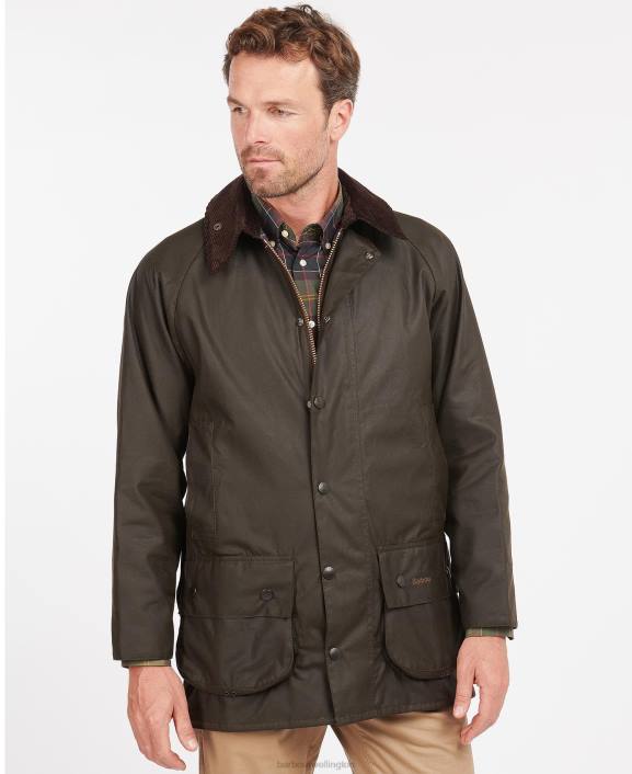 Men Olive Barbour Classic Beaufort Wax Jacket 40VB1