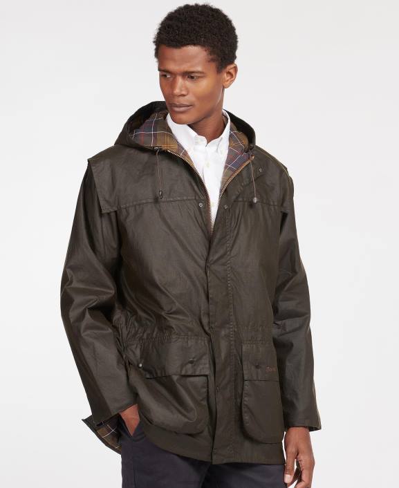 Men Olive Barbour Classic Durham Wax Jacket 40VB43