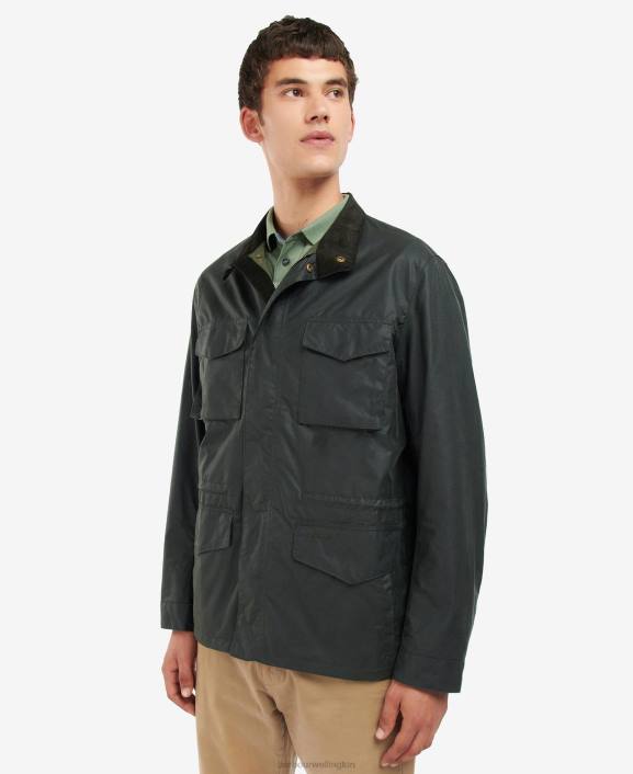 Men Sage Barbour Farnham Waxed Jacket 40VB62