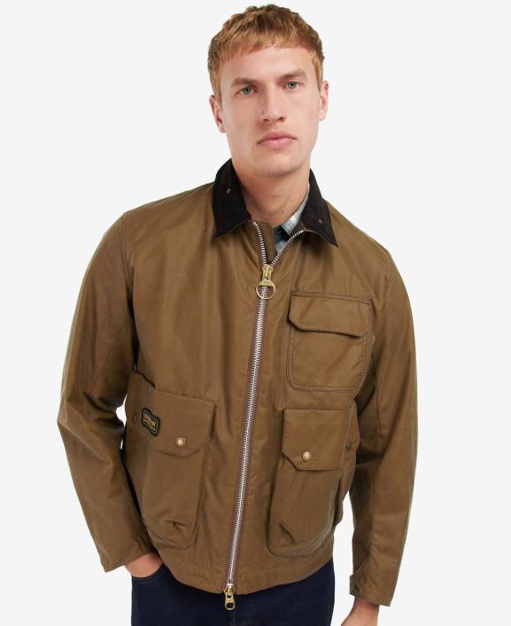 Men Sand Barbour Harlow Waxed Jacket 40VB64