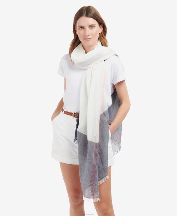 Women Whisper White/Ink Barbour Madison Sarong 40VB2461