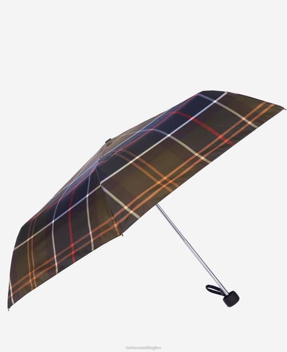 Women Pink/Grey Tartan Barbour Portree Umbrella 40VB2470