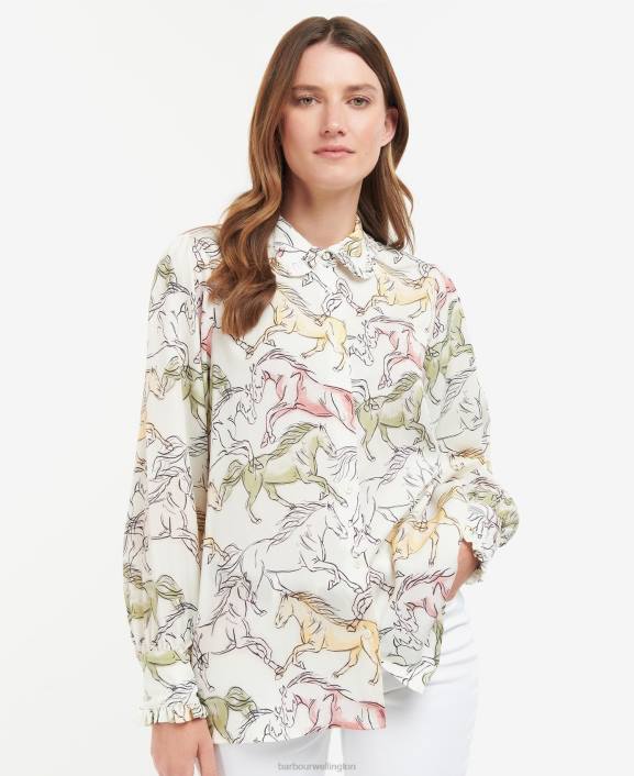 Women Classic Multi Barbour Honeysuckle Shirt 40VB1589