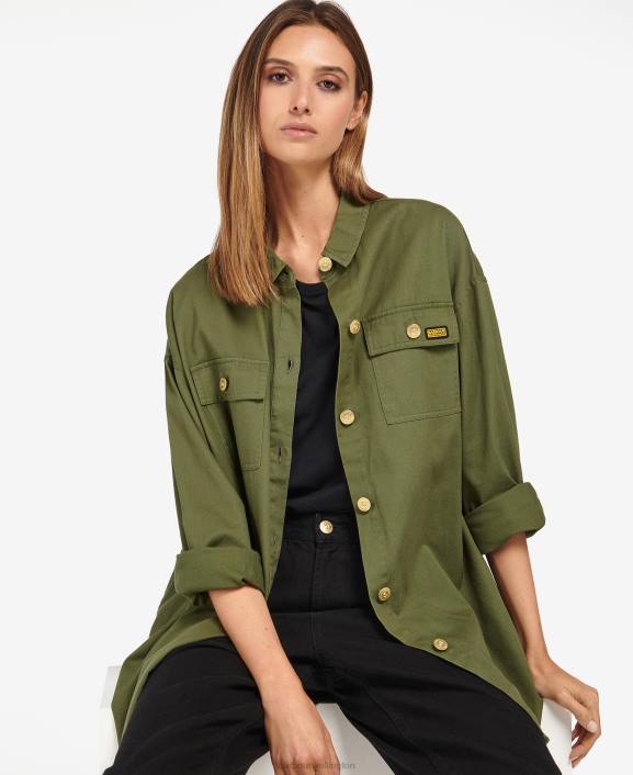 Women Midnight Green Barbour Morgan Overshirt 40VB1592