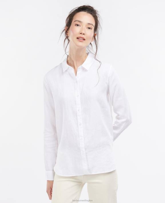 Women Navy/White Barbour Marine Shirt 40VB1586