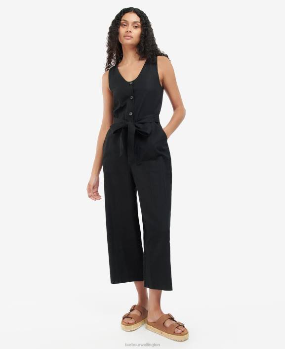 Women Black Barbour Penrose Jumpsuit 40VB1851