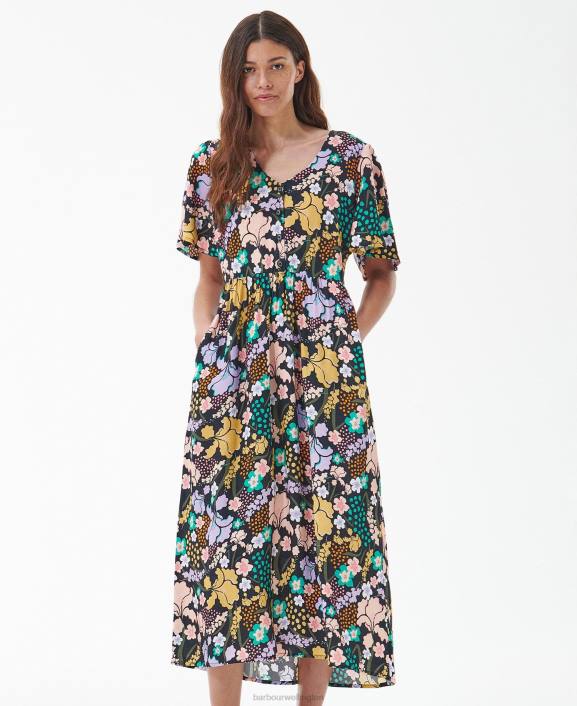 Women Classic Multi Barbour Acanthus Maxi Dress 40VB1837