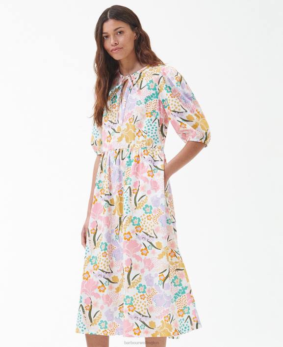 Women Classic Multi Barbour Delphinium Midi Dress 40VB1828