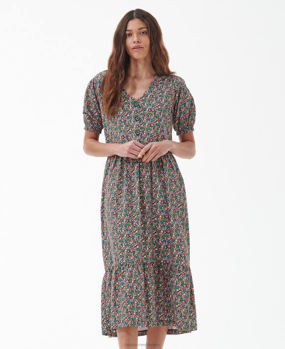 Women Classic Multi Barbour Pansy Midi Dress 40VB1814