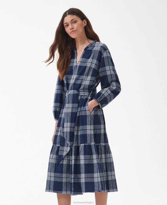 Women Indigo Check Barbour Renfew Dress 40VB1849