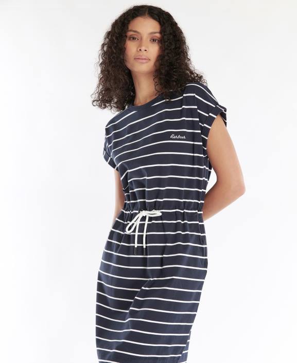 Women Navy/White Barbour Marlo Stripe Dress 40VB1895