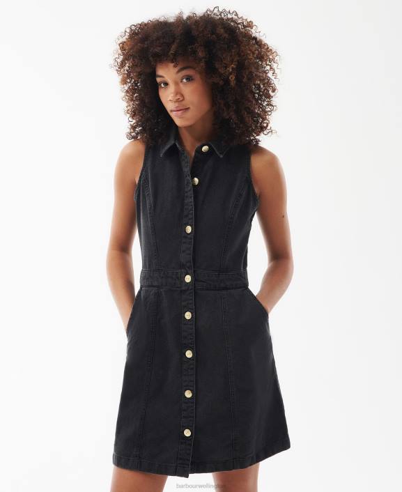 Women Summer Black Barbour Lockhart Dress 40VB1841