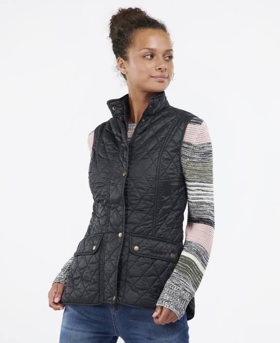 Women Black Barbour Otterburn Gilet 40VB1551