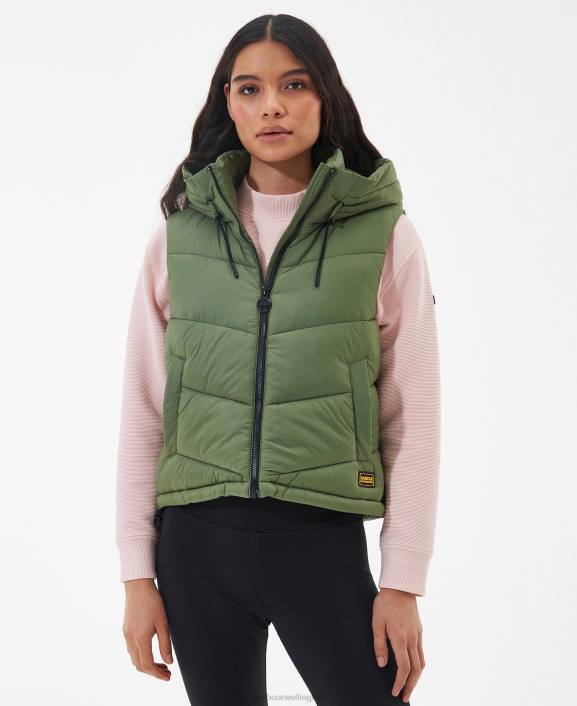 Women Green Smoke Barbour Halton Gilet 40VB1564