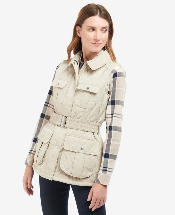 Women Light Sand/Dress Barbour Belted Defence Gilet 40VB1567