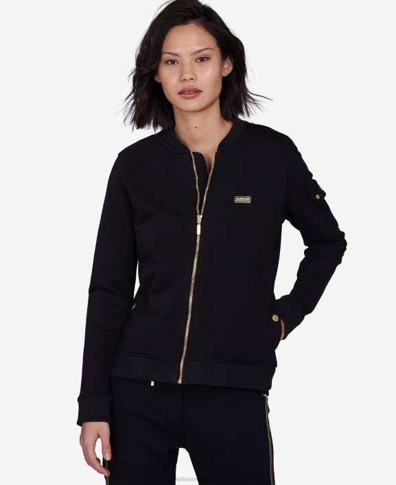 Women Black Barbour Magna Zip-Through Sweatshirt 40VB1997