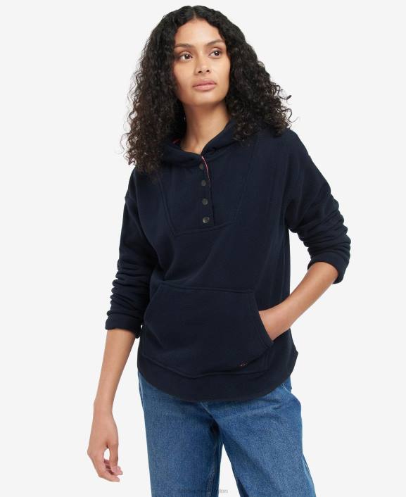 Women Classic Navy Barbour Adria Hoodie 40VB2026