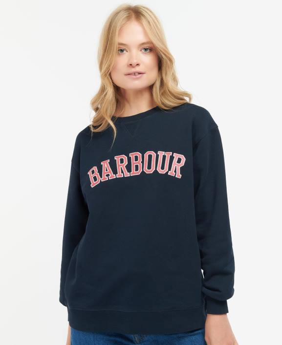 Women Classic Navy Barbour Northumberland Sweatshirt 40VB1998