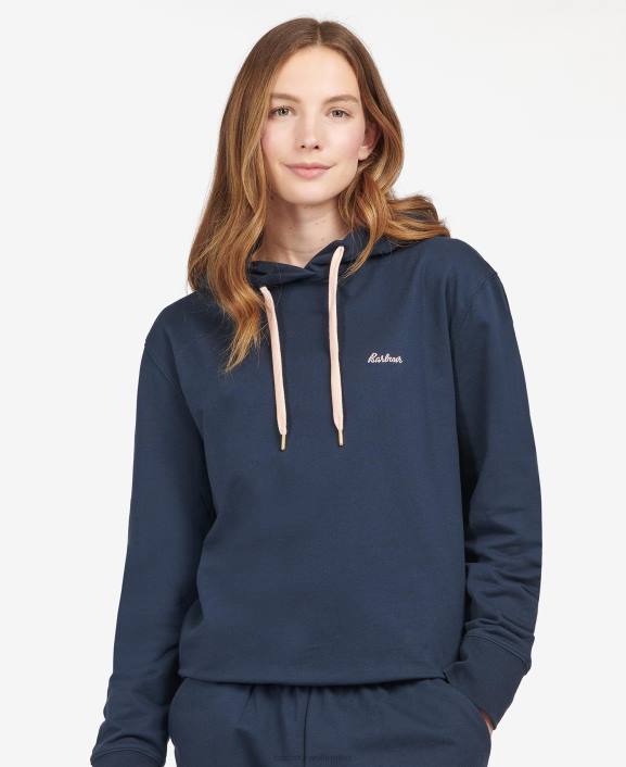 Women Navy Barbour Lottie Lounge Hoodie 40VB1988