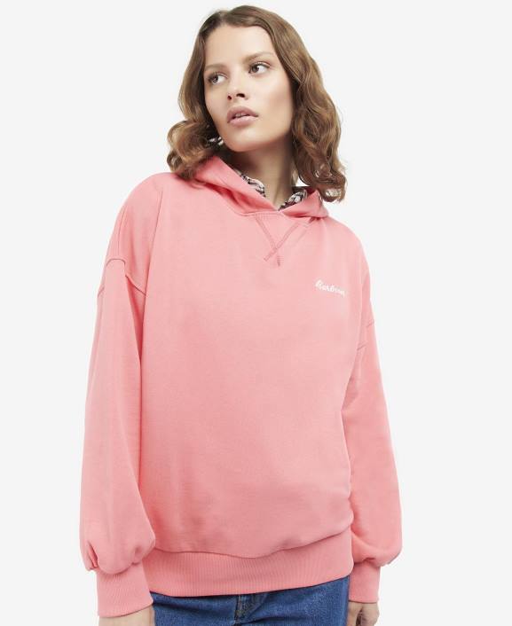 Women Pink Punch Barbour Kenmore Hoodie 40VB2030