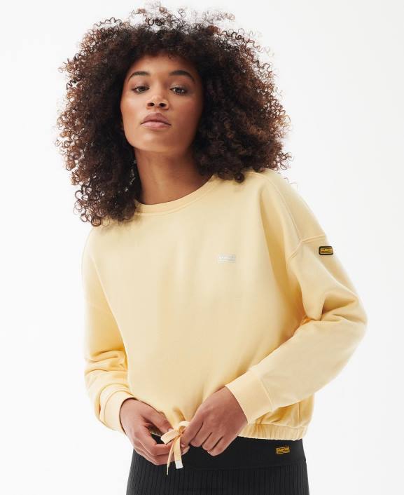 Women Soft Yellow Barbour Anderson Sweatshirt 40VB2012