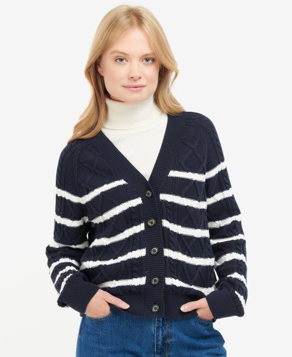 Women Classic Navy Barbour Nahla Cardigan 40VB1976