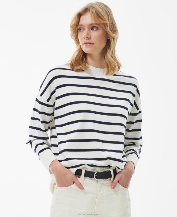 Women Cloud Barbour Bradley Stripe Knit Jumper 40VB1916