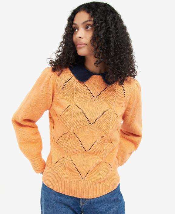 Women Papaya Barbour Leilani Knitted Jumper 40VB1940