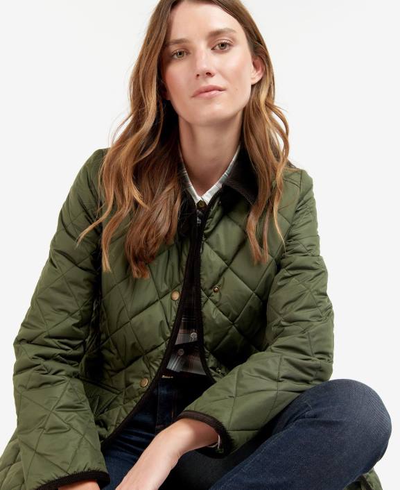 Women Black/Ancient Barbour Long Cavalry Quilted Jacket 40VB1475