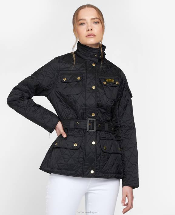 Women Black Barbour International Quilted Jacket 40VB1404