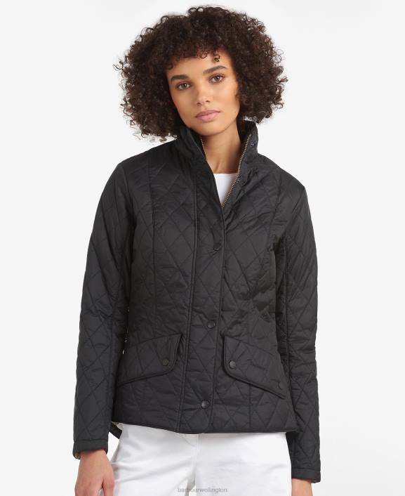 Women Black/Stone Barbour Flyweight Cavalry Quilted Jacket 40VB1414