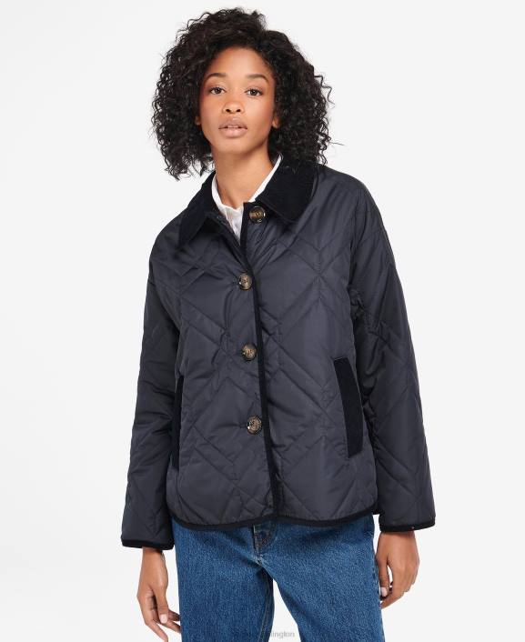 Women Dark Navy/Ancient Poplar Barbour Barrhead Quilted Shacket 40VB1425