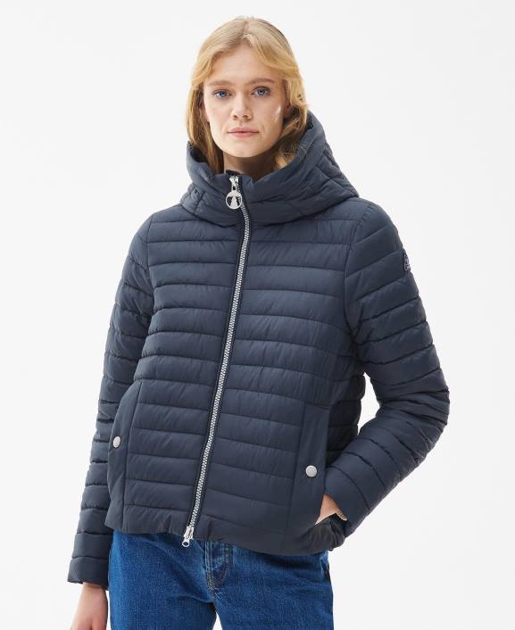 Women Dark Navy Barbour Oxeye Quilted Jacket 40VB1453