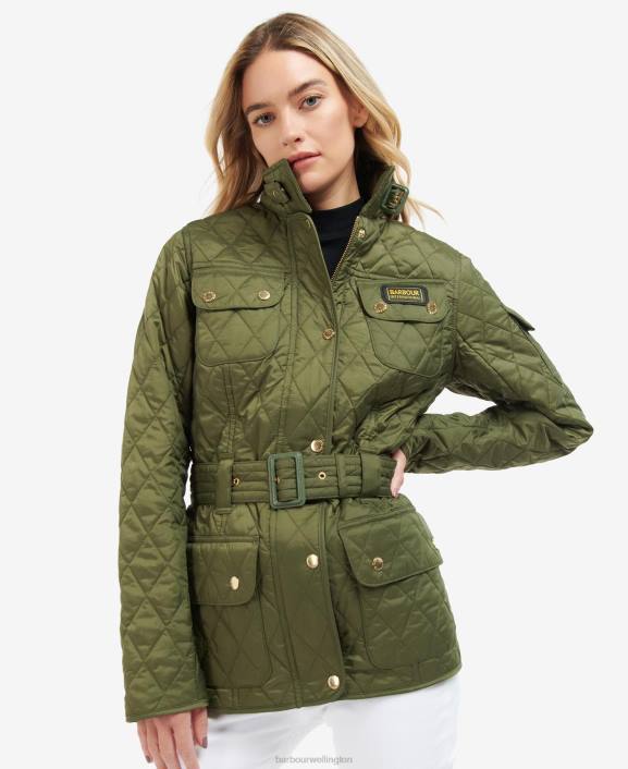 Women Midnight Green Barbour International Quilted Jacket 40VB1483