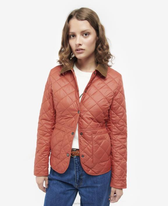 Women Navy/Pale Pink Barbour Deveron Quilted Jacket 40VB1444