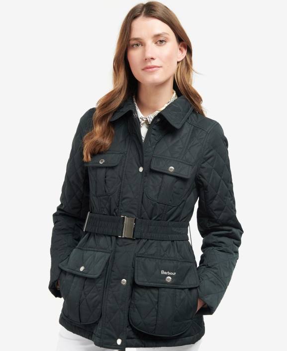 Women Olive/Ancient Barbour Belted Defence Quilted Jacket 40VB1488