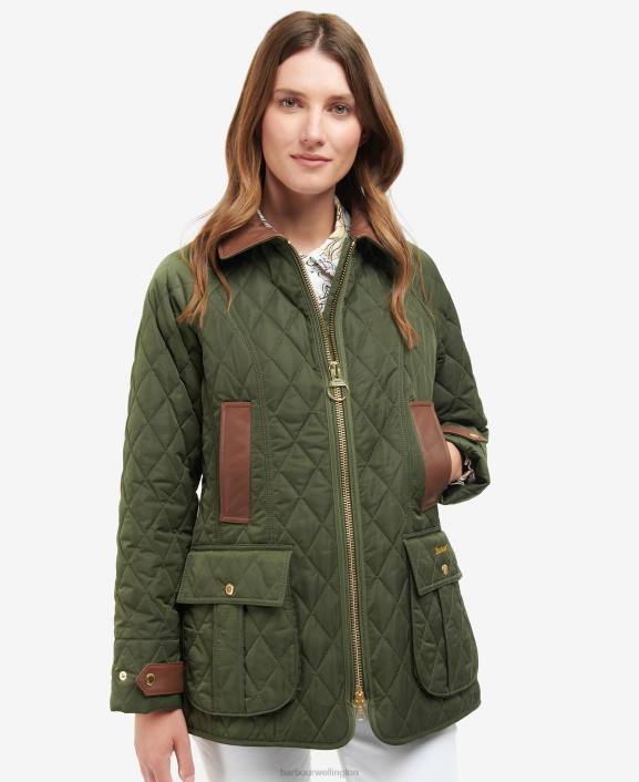 Women Olive/Ancient Barbour Premium Beadnell Quilted Jacket 40VB1430