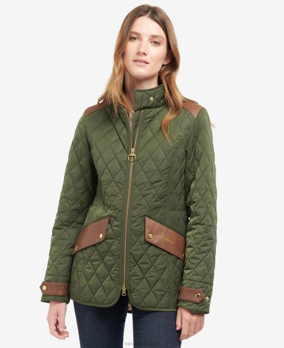 Women Olive/Ancient Barbour Premium Cavalry Quilted Jacket 40VB1485