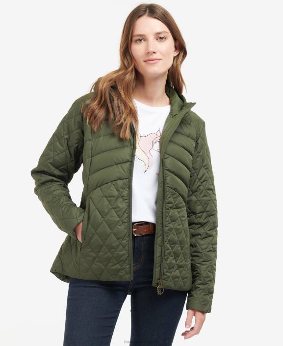 Women Olive Barbour Regia Quilted Jacket 40VB1494