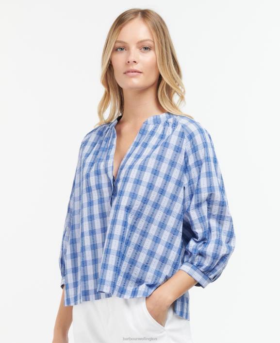 Women Bluebell Check Barbour Renfew Top 40VB1642