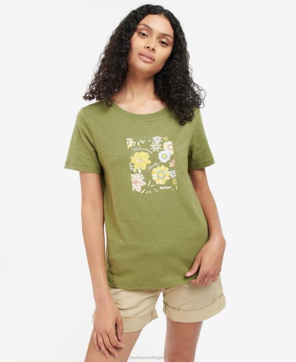 Women Buttermilk Barbour Coraline T-Shirt 40VB1667