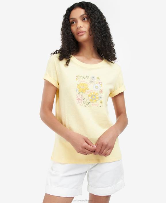 Women Buttermilk Barbour Coraline T-Shirt 40VB1744