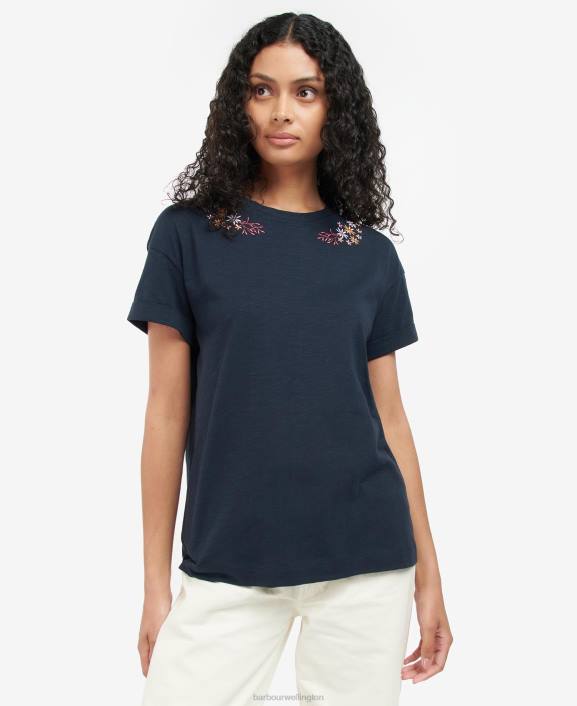 Women Classic White Barbour Apia T-Shirt 40VB1750