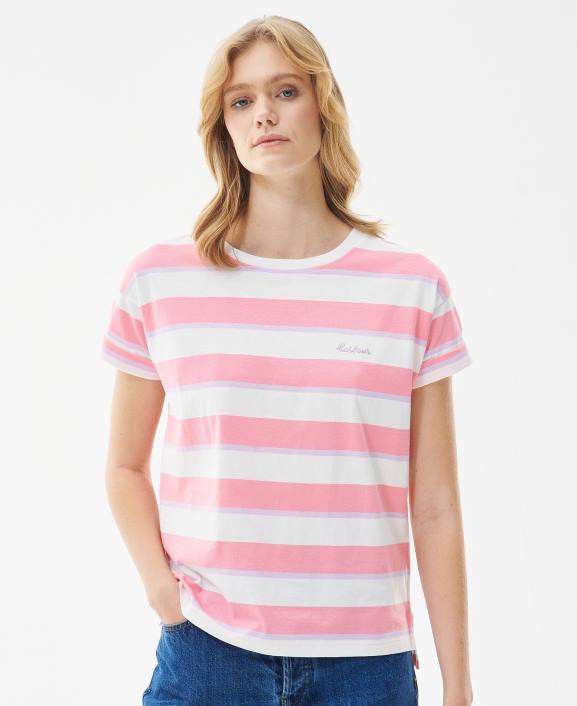 Women Multi Stripe Barbour Acanthus T-shirt 40VB1653