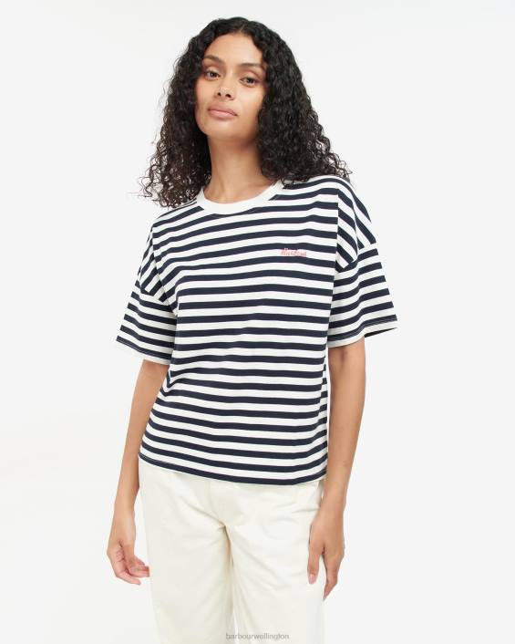 Women Navy Stripe Barbour Adria Top 40VB1684